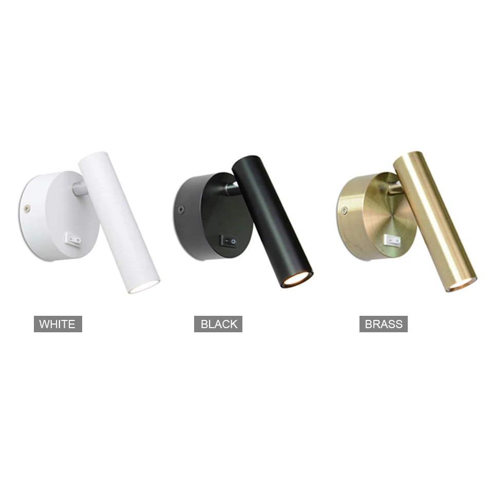 Светодиодный настенный светильник с переключателем современный прикроватный