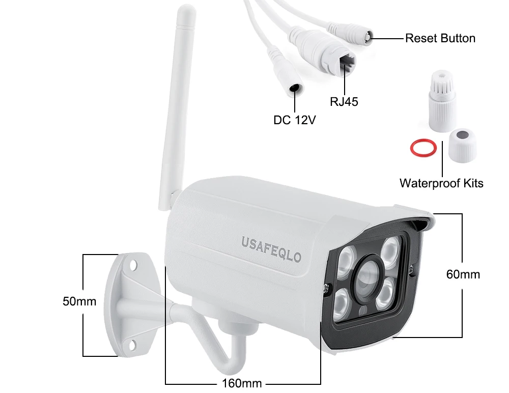 USAFEQLO 1080P ip-камера Wifi ИК ночного видения sd-карта беспроводная камера 2MP пуля Onvif CCTV наружное видеонаблюдение
