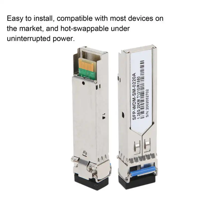 poe splitter Transmission Cables Gigabit Optical Module LC Single Mode Fiber Interface 20KM Compatible for Huawei H3C Cisco |