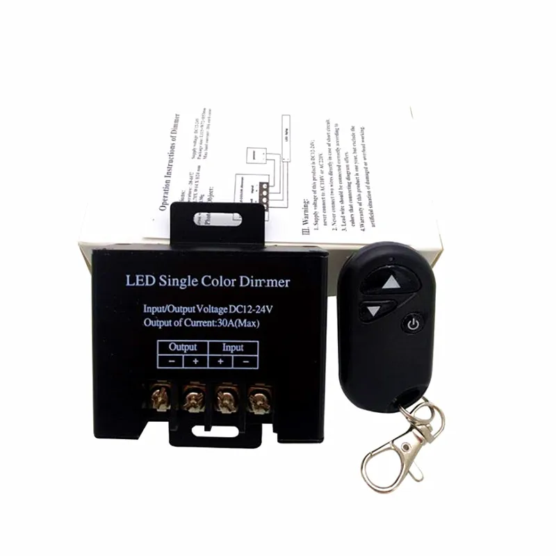 LED Dimmer DC 12V-24V 30A 3Key Wireless RF Remote Controller for SMD 5730 5630 5054 5050 3528 2835 Single Color LED Strip light