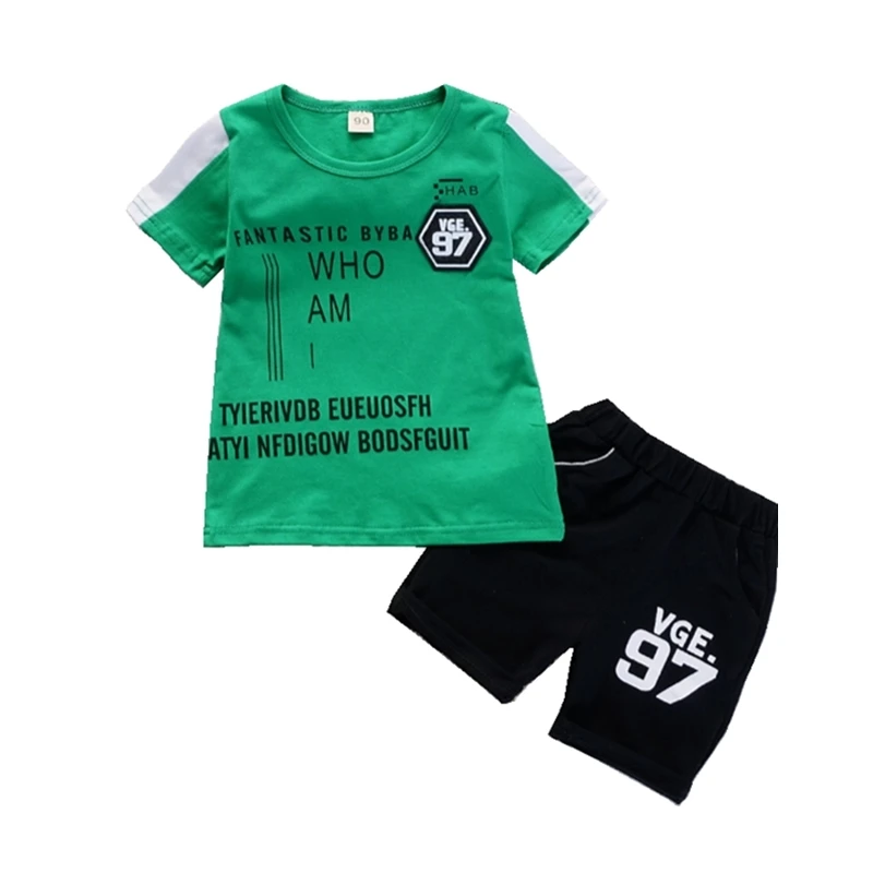 

Fashion Summer Baby Girl Clothes New Children Boys Letter Cotton T Shirt Shorts 2Pcs/sets Toddler Casual Costume Kids Sportswear