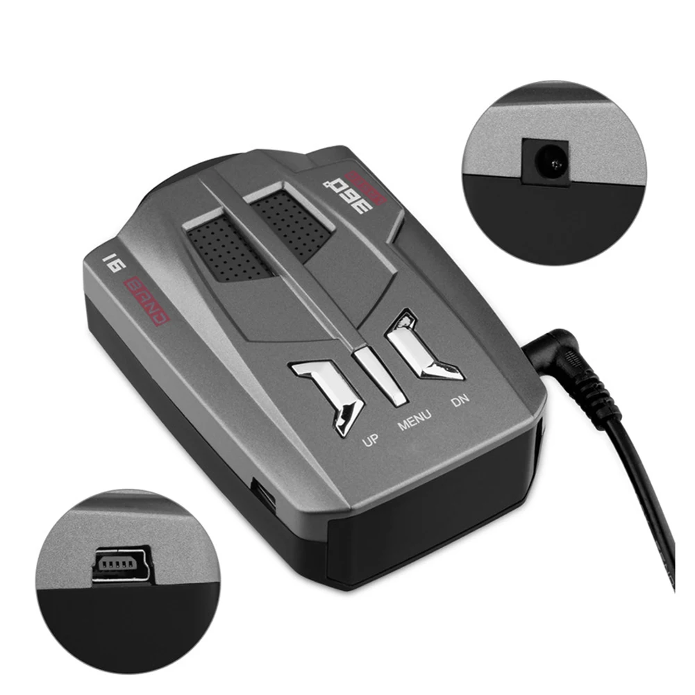 

V9 Car Trucker Speed 360 Degrees Vehicle Radar Detector Voice Alert Warning 16 Band Auto LED Display English / Russian Version