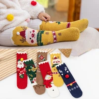 cute girl boy christmas socks baby socks thick winter cartoon santa claus elk snowman childrens baby socks