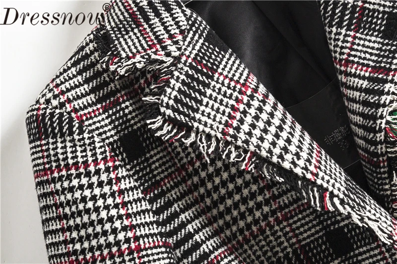 Dressnow, высокое качество, женские зимние плотные твидовые клетчатые куртки, пальто, зимняя куртка с длинным рукавом, пальто, женская твидовая куртка, верхняя одежда