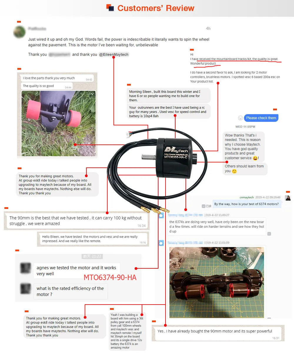 Maytech(10 шт.) 6374 170KV бесщеточный Датчик Холла Электрический скейтборд maytech скейтборд комплект