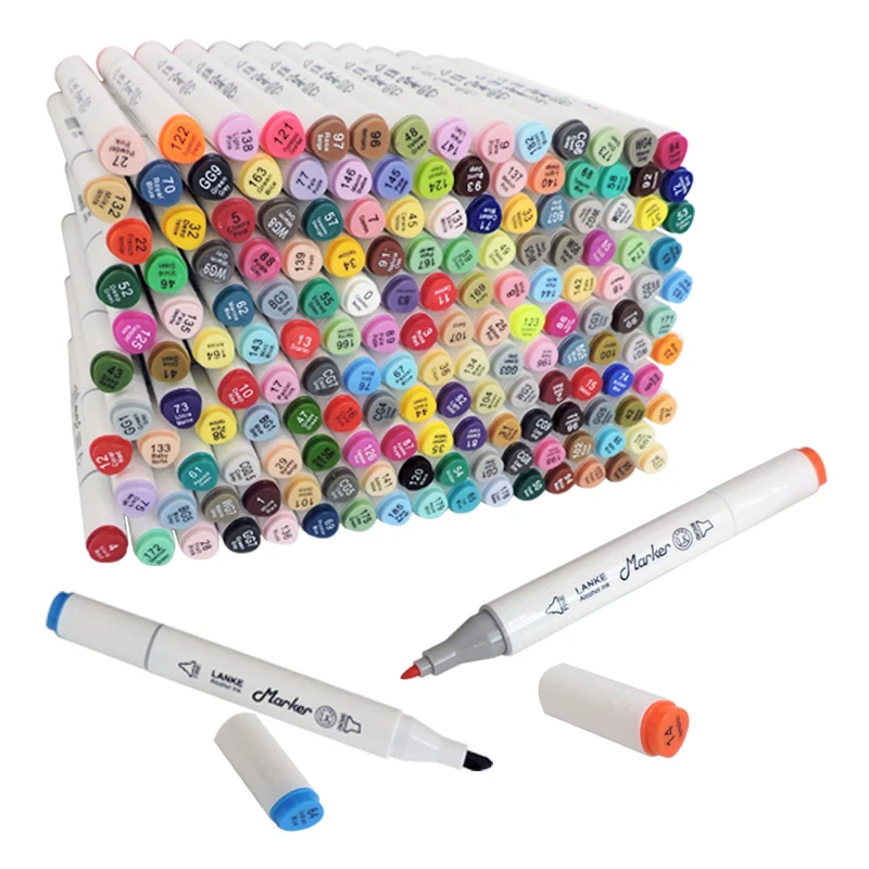 

30/40/60/80 Color Alcohol Based Marker Drawing Pen Set Manga Dual Headed Art Sketch Marker Design Pens Felt-Tip Oily Brush Pen