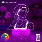 Новейшая акриловая 3d лампа Levi Ackerman атака на Титанов, домашний декоративный светильник, детский подарок, светодиодный ночник в стиле аниме Levi Ackerman