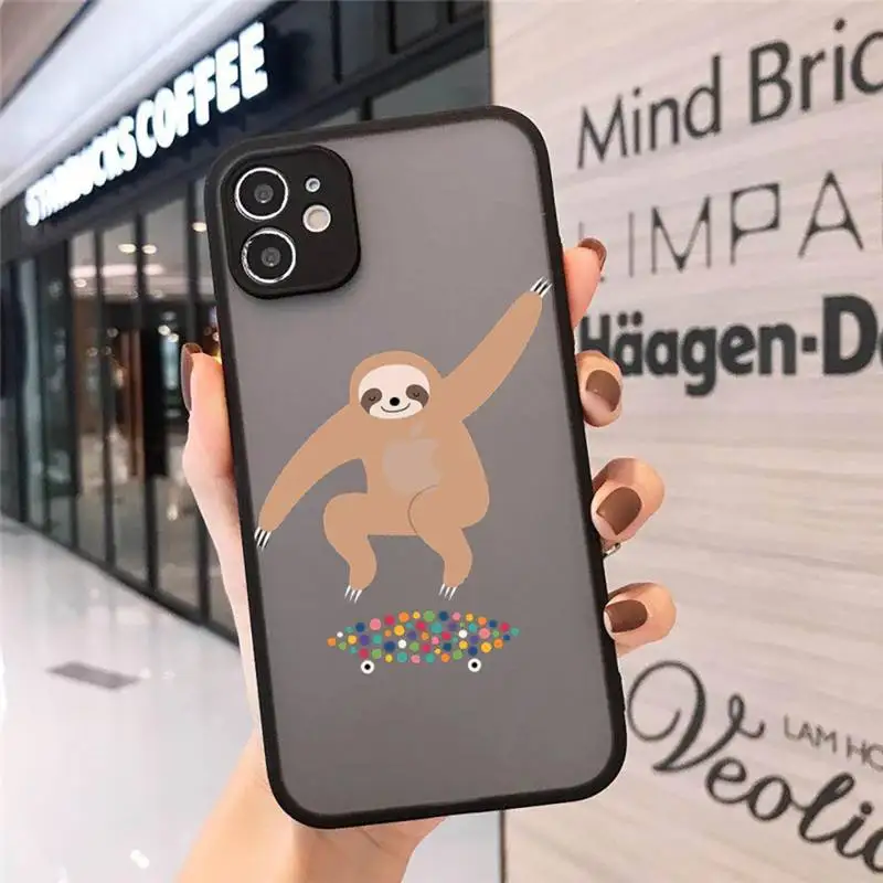 

Sloth Cute Animals Phone Case matte transparent For iphone 7 8 11 12 plus mini x xs xr pro max cover
