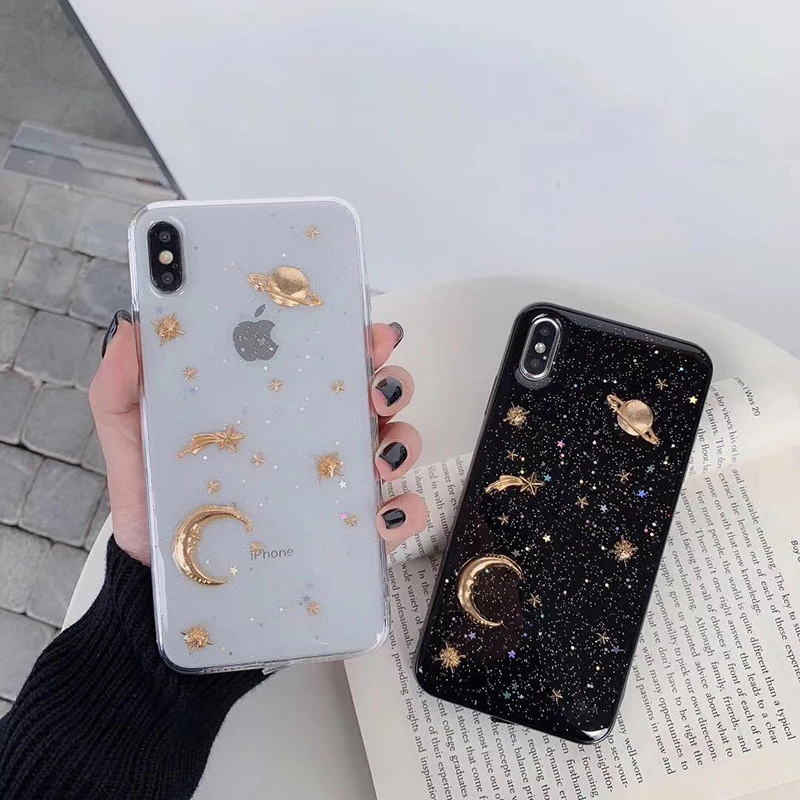 Прозрачный ТПУ мягкий блестящий чехол для iPhone 11 Pro X XR XS Max 7 8 6 6s Plus|Бамперы| |