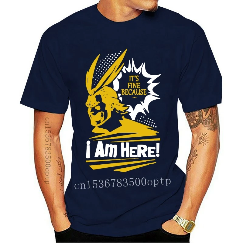 

New My Heroes Academia All Might T-Shirt Mens Black Navy Tee S M L Xl 3Xl Brand Fashion Tee Shirt