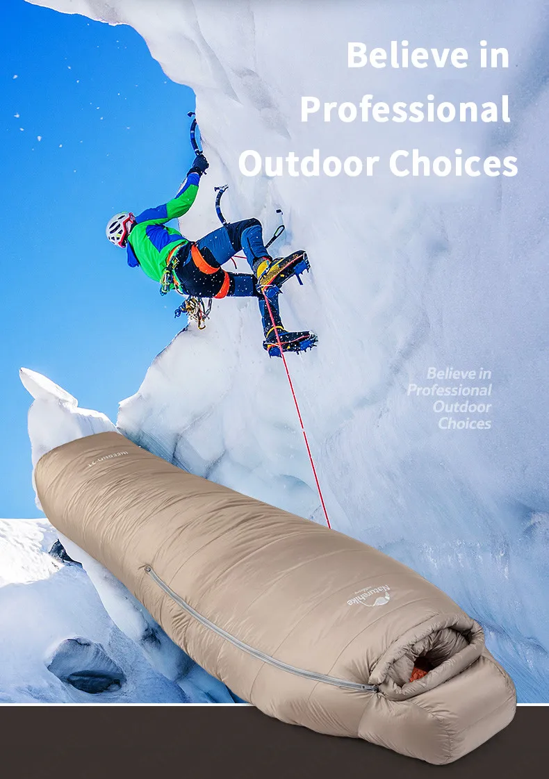Naturehike зимний 750FP гусиный пух спальный мешок-21 ℃ утолщенный открытый кемпинг ветрозащитный Теплый Мумия портативный унисекс спальный мешок
