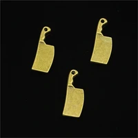 10pcs antique bronze color kitchen knife meat cleaver charms for diy bracelets jewelry findings 23x9mm