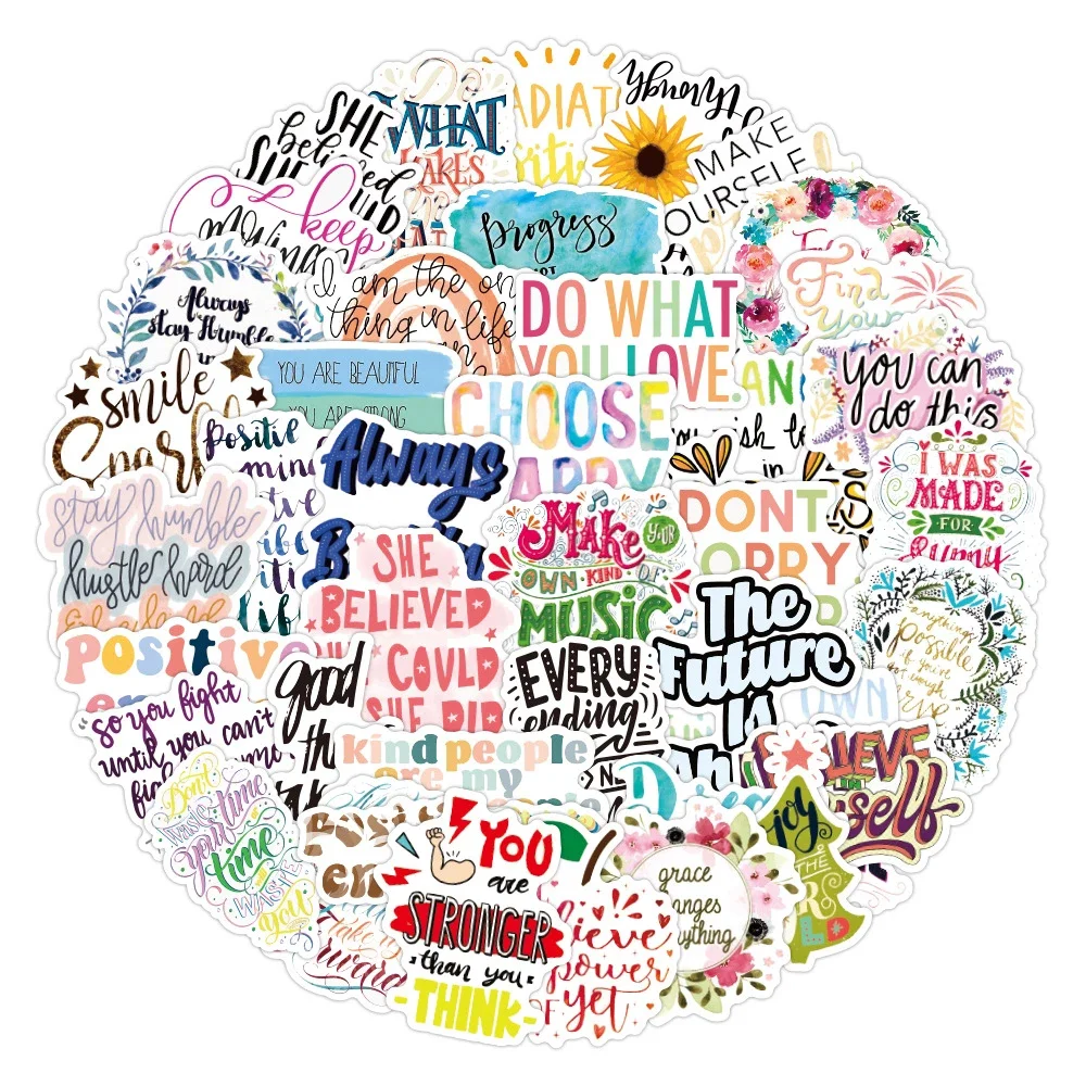 103050pcs motivational phrases sticker quotes sentence waterproof for laptop phone skateboard office study room graffiti decal free global shipping