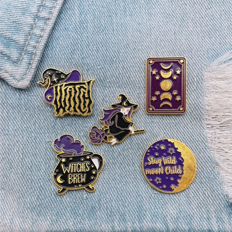 Креативные Веселые эмалевые булавки на Хэллоуин волшебный волшебник шляпа