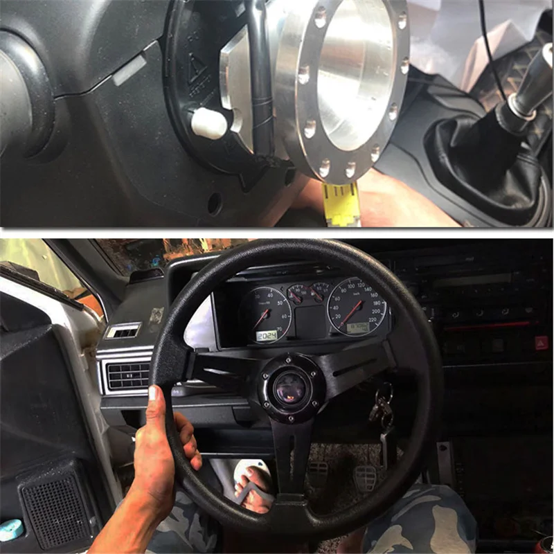 Универсальные автомобильные гоночные рулевые колеса 14 дюймов 350 мм сталь/ПВХ