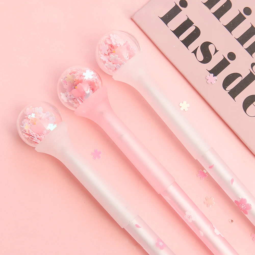 Гелевая ручка с кристаллами и цветами вишни 0 5 мм 1 шт. | Канцтовары для офиса дома