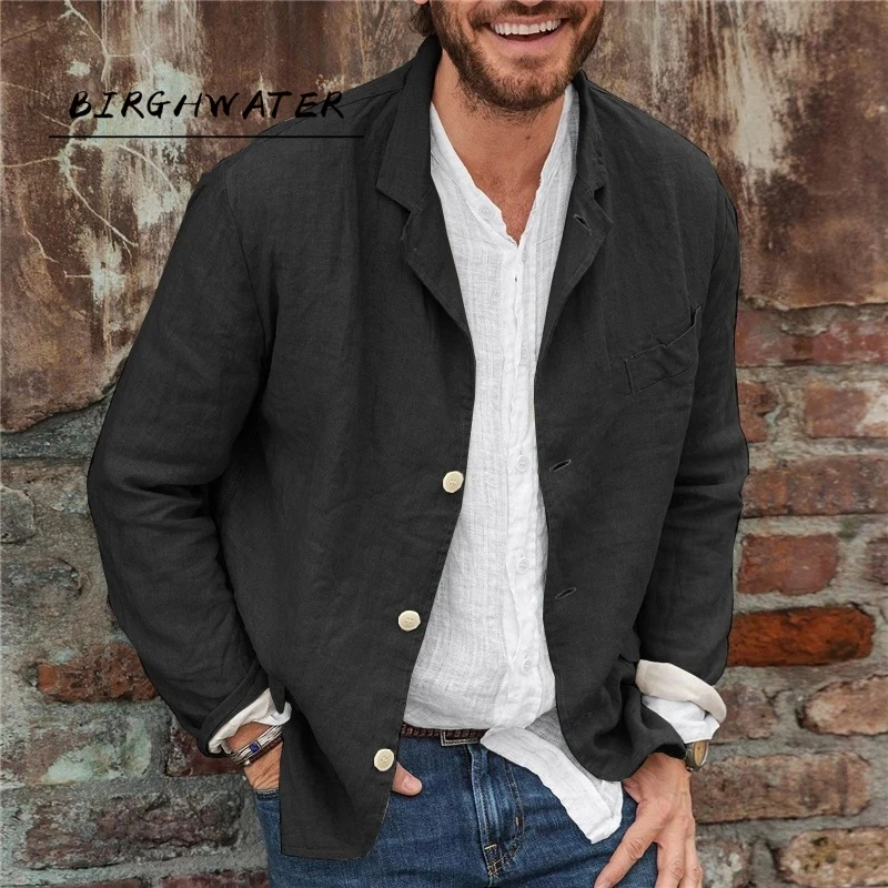 Пиджак мужской короткий Повседневный свободного покроя винтажный пиджак в стиле