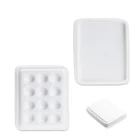 Стоматологическое лабораторное оборудование, 1 шт., фарфоровая смешивающая увлажняющая тарелка для полива, 12 ячеек с крышкой, керамическая палитра