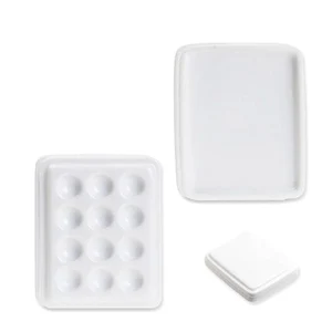 Стоматологическое лабораторное оборудование, 1 шт., фарфоровая смешивающая увлажняющая тарелка для полива, 12 ячеек с крышкой, керамическая палитра