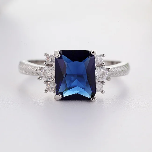 Ring K052 Роскошный бренд, большой голубой камень, кольцо, очаровательное ювелирное изделие для женщин, CZ обручальные кольца, обещающее обручальное кольцо для мужчин, Женские аксессуары O4K104 - Цвет основного камня: Ring K052