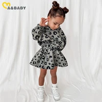 mababy 1 6y toddler kid children girl clothes set hooded sweatshirts tops skirts leopard outfits autumn spring clothing costume