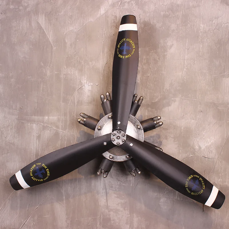 Большой пропеллер в стиле ретро металлический настенный подвесной декор для