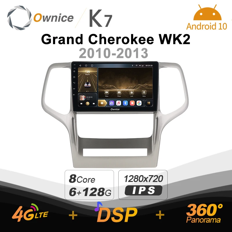 

K7 Ownice 6G+128G Android 10.0 Car Radio For Jeep Grand Cherokee WK2 2010 - 2013 Multimedia 4G LTE GPS Navi 360 BT 5.0 Carplay