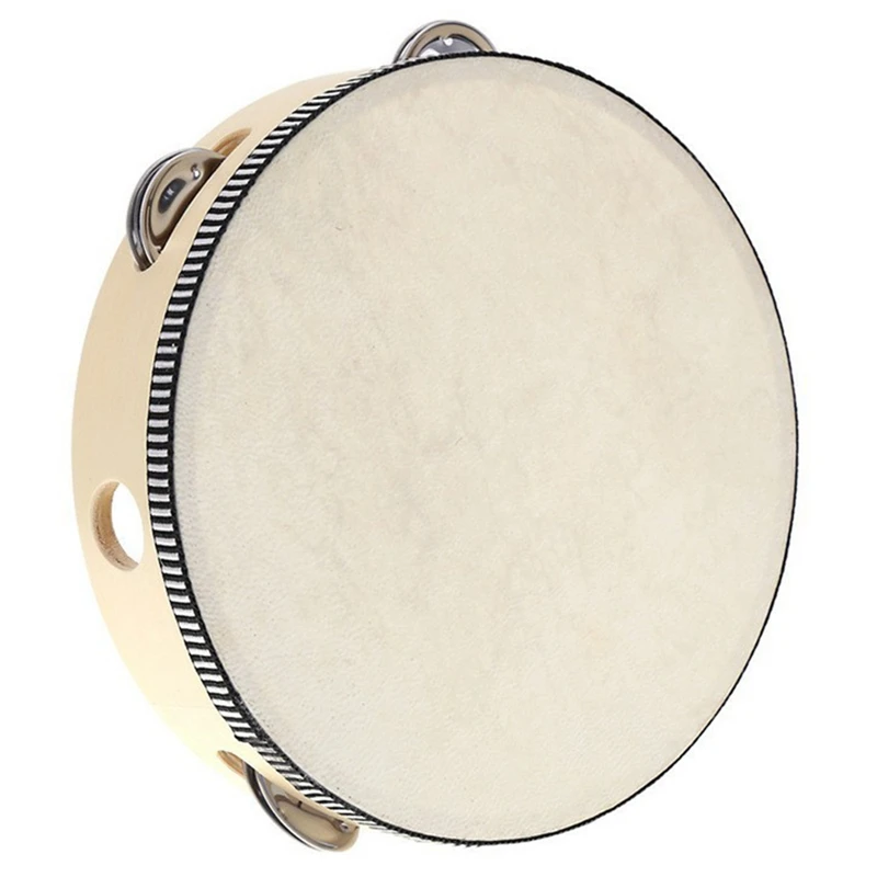 

Wooden Hand-Held Tambourine Jingle-Hand-Held Percussion Drum Music Tambourine,Suitable for Children's Gifts KTV Party