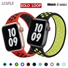 Ремешок силиконовый Solo Loop Correa для Apple Watch, Воздухопроницаемый эластичный браслет для IWatch Series 2 3 4 5 SE 6, 44 мм 40 мм 38 мм 42 мм