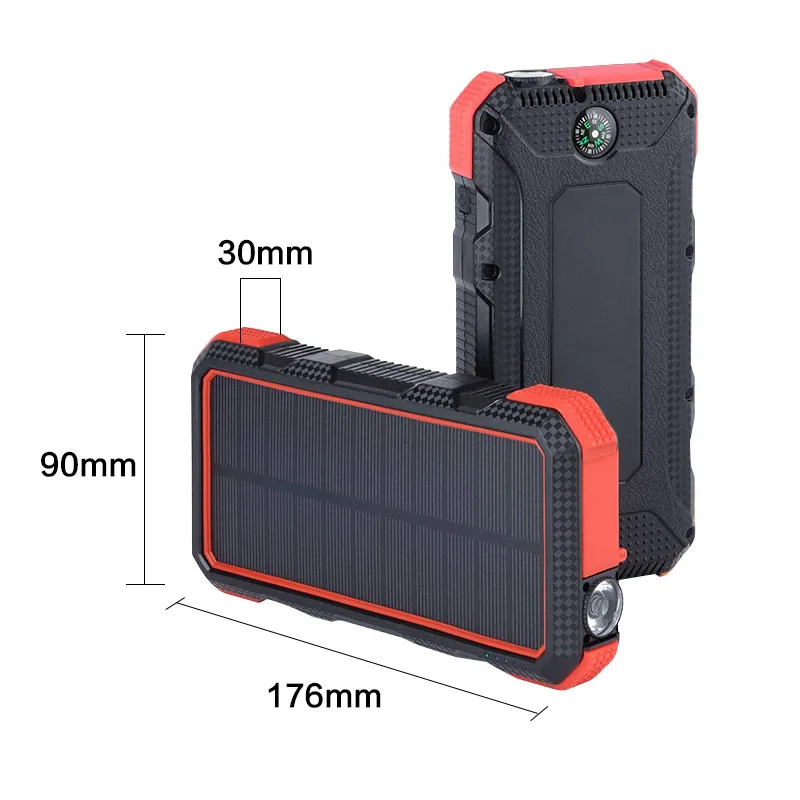 24000mAh Солнечная батарея Тип C PD Быстрая зарядка + быстрая 3 0 USB внешний аккумулятор