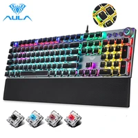 aula gaming mechanical keyboard retro square glowing keycaps backlit usb wired 104 anti ghosting gaming keyboard for pc laptop