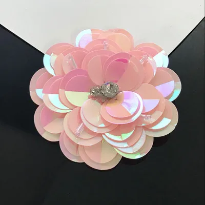 pink Многоцветный большой ручной гвоздь из бисера кусок цветок патч Одежда Сумки Обувь DIY аксессуары декоративные цветы 3D аппликация - Цвет: pink