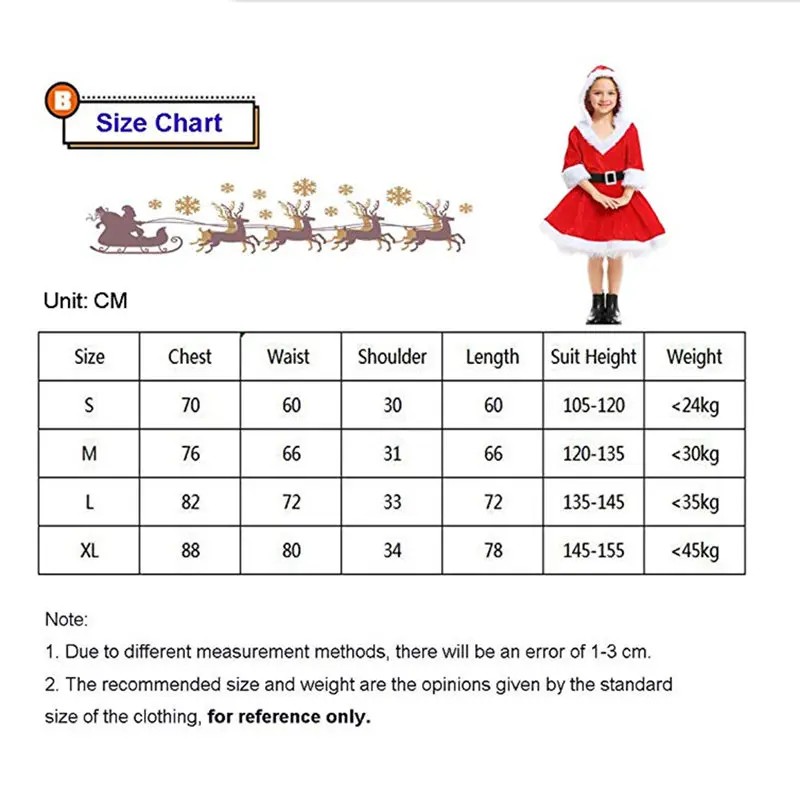 

New Arrival Christmas Dress Girls Christmas Costume For Child 2019 Red Dresses Hooded with Belt Cute Girl Santa Claus Costume U3