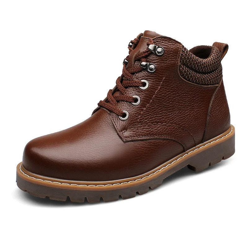 Брендовые модные мужские ботинки из натуральной кожи Качественные брендовые