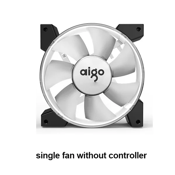 single fan Aigo Интеллектуальный компьютерный RGB вентилятор, чехол для ПК, кулер для охлаждения, 120 мм вентиляторы, RGB регулировка 3 P-5 V, светильник AURA SYNC, тихий, cpu, охлаждающий светодиодный вентилятор - Цвет лезвия: single fan