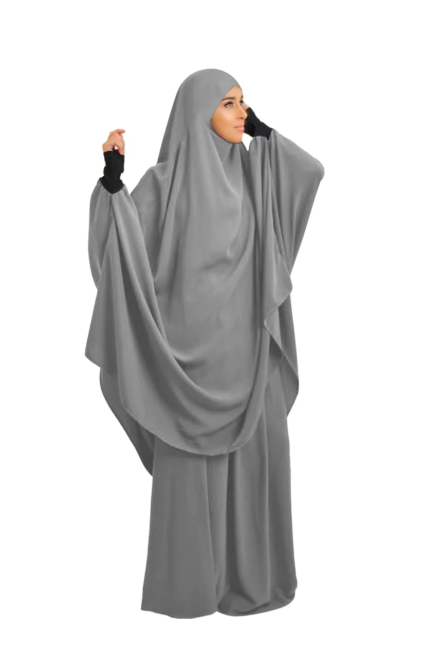 

Two-Piece Set Muslim Women Prayer Garment Dress Hijab Long Khimar Abaya Jilbab Outfit Ramadan Skirt Abayas Islamic Clothes Niqab