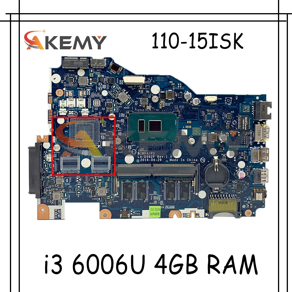 

Для Lenovo 110-15ISK ноутбук материнская плата BIWP4 / P5 LA-D562P Процессор i3 6006U 4 Гб оперативной памяти 100% тест для работы; Бесплатная доставка