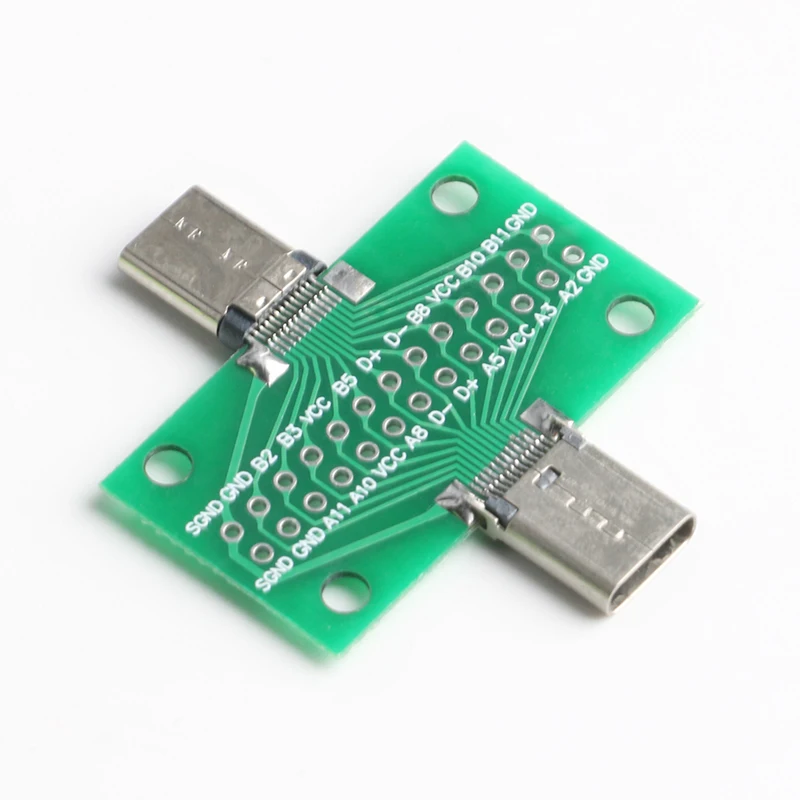 Type-C Male to Female USB 3.1 Test PCB Board Adapter Type C 24P 2.54mm Connector Socket For Data Line Wire Cable Transfer | Обустройство