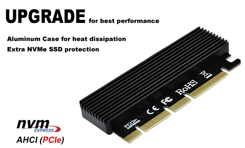 M.2 SSD NVME PCIe Gen3 X4 X8 X16 адаптер карта, M Key M2 NVMe AHCI 2230 2242 2260 2280 SSD to PCIe 3,0 конвертер w/термопрокладка