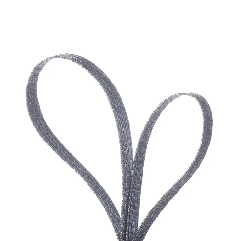 Pаспродажа 6 мм Блестящий золотистый Серебристый резинки высокого качества 144 ярдов Резиновая лента DIY швейная отделка поясная лента аксессуар для оде...