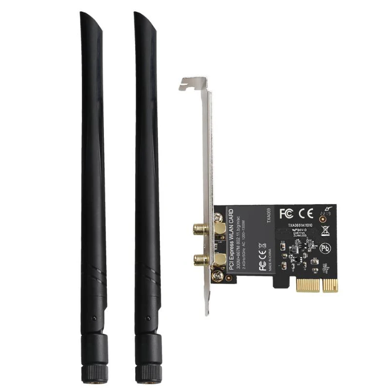 Беспроводная lan Карта 802.11ac 867 Мбит/с+ 300 Мбит/с PCI Express Настольный WiFi адаптер PCI сетевая карта для ПК wifi карта wi fi приемник