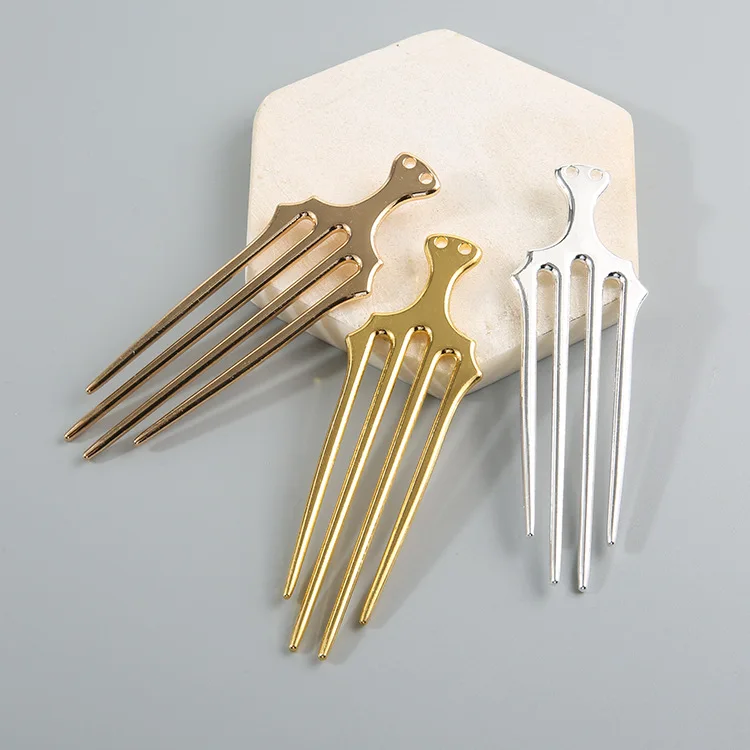 

5 PCS 27*92mm Metal Brass Hair Combs Base 4 Teeth Hair Combs Setting Wedding Headwear Accessories For Jewelry Making