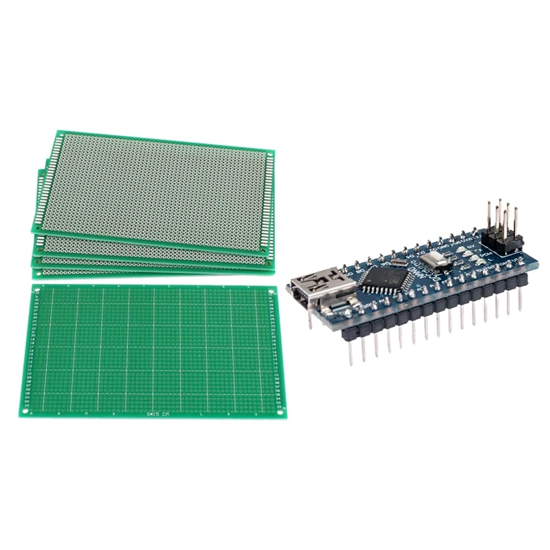 

1 шт. XTWduino Nano V3.0 ATMEGA328P Улучшенная плата Moudle для Arduino без USB-кабеля и 5 шт. 9 см X 15 см
