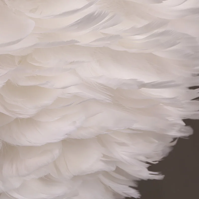 

FSS Modern Nordic Feather Chandelier Lights Lamps For Bedroom Hanging Lamp Feather Hanglamp Loft Living Room Bedside Fixtures