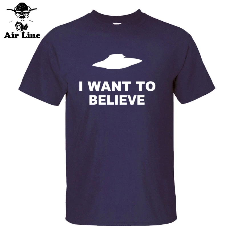 Женская футболка с надписью I Want To Believe X | Мужская одежда