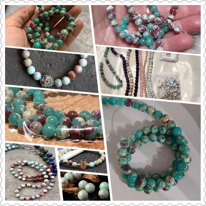 15inch smooth Round ShouShan Stone Snakeskin Blue Spacer loose Beads For Jewelry Making bracelet 4-12mm women men bulk diy | Украшения и