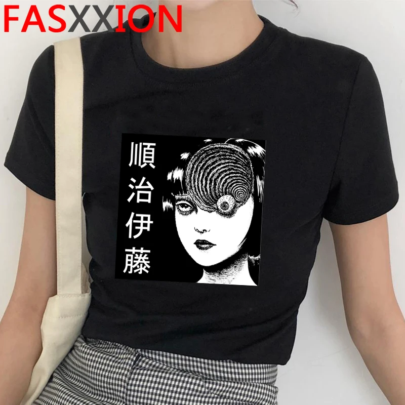 

Топ Junji Ito, мужские футболки с принтом ulzzang harajuku kawaii 2021, винтажные топы, футболки, одежда для пар