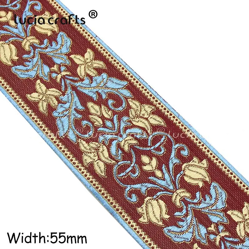 Lucia crafts 1 ярд/лот Этнические вышитые жаккардовые ленты отделка DIY для украшения ручной работы швейная одежда головные уборы Q0701