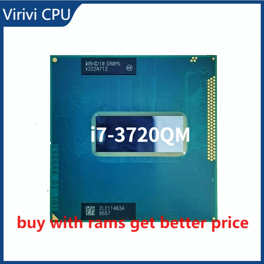 Intel Core i7-3720QM i7 3720QM SR0ML 2.6 GHz Quad-Core Eight-Thread CPU Processor 6M 45W Socket G2 / rPGA988B