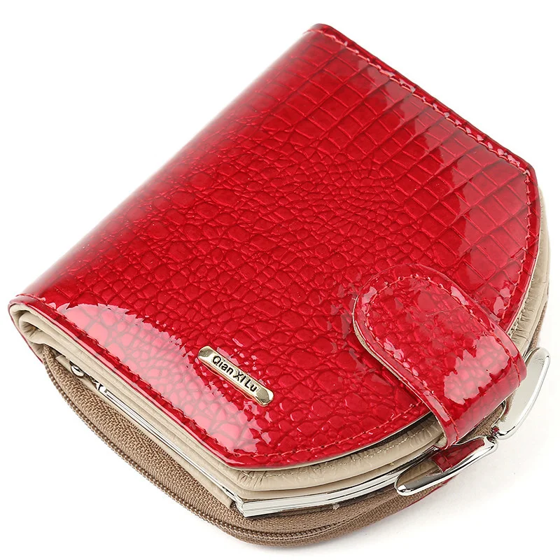 

New Brand Design Mini Wallets Women Hobo Purses Fashion Patent Leather Coin Wallets Red And Black Female Money Bag